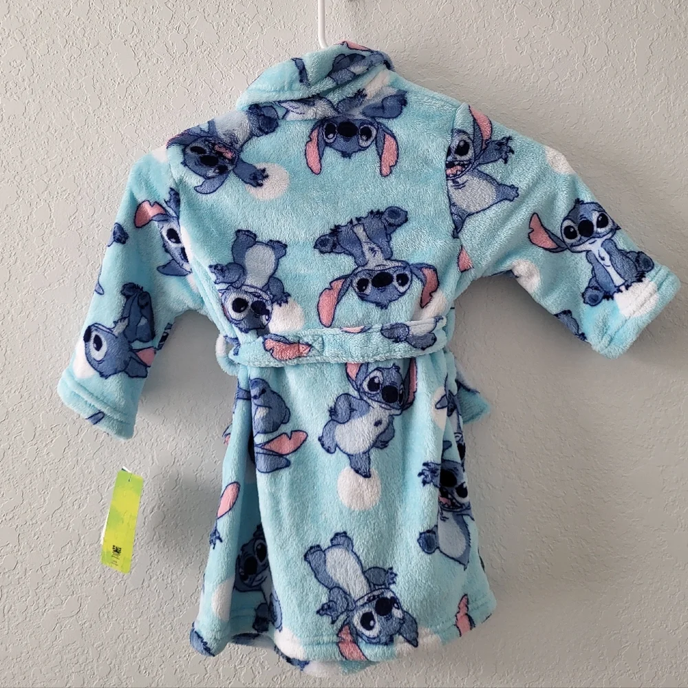Disney Collection Toddler Girls Knee Length Long Sleeve Lilo & Stitch Robe 2T